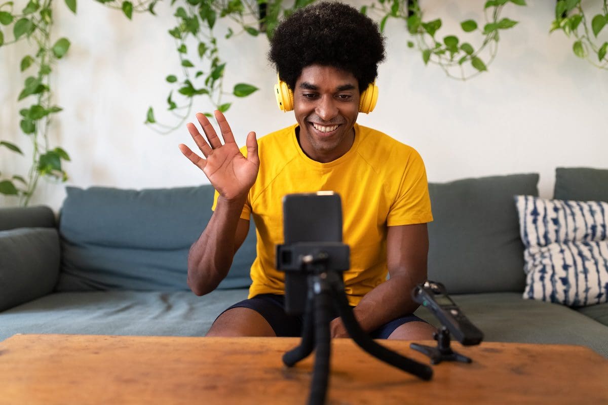 social media influencer hosting live Q&A session